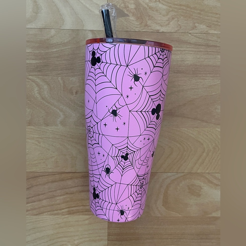 Halloween Disney by Zrike brands insulated tumbler pink/black spider/ Mickey